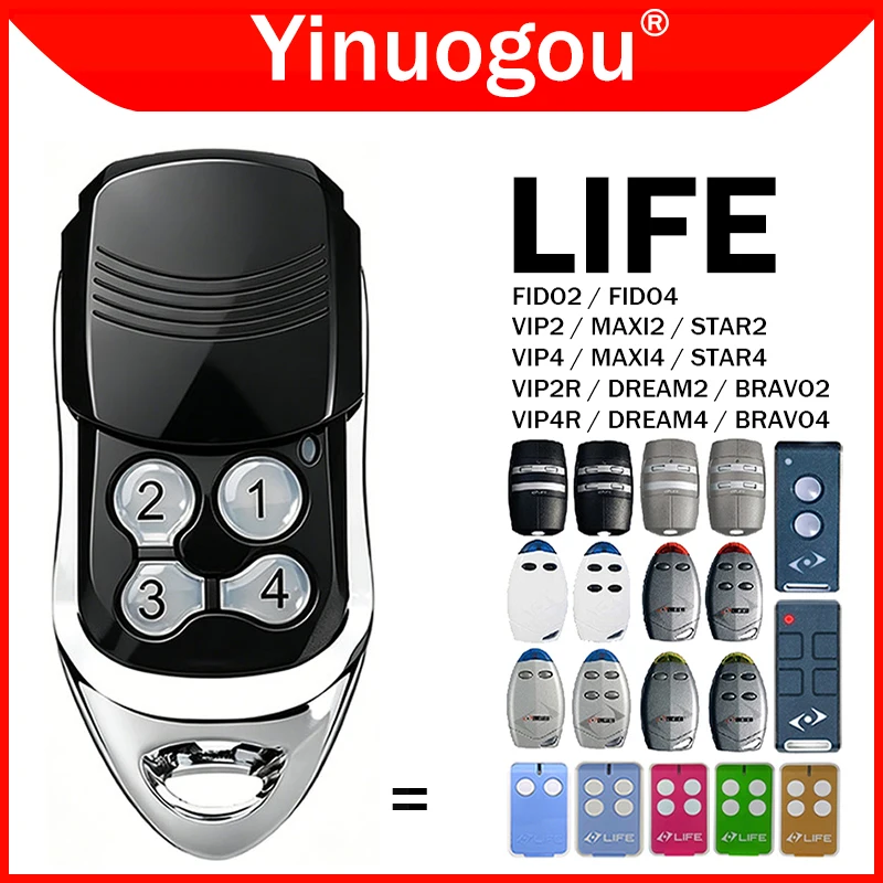 LIFE Garage Gate Remote Control for LIFE FIDO2 FIDO4 MAXI2 MAXI4 DREAM2 DREAM4 VIP2 VIP4 VIP2R VIP4R STAR2 STAR4 BRAVO2 BRAVO4
LIFE Garage Gate Remote Control for LIFE FIDO2 FIDO4 MAXI2 MAXI4 DREAM2 DREAM4 VIP2 VIP4 VIP2R VIP4R STAR2 STAR4 BRAVO2 BRAVO4