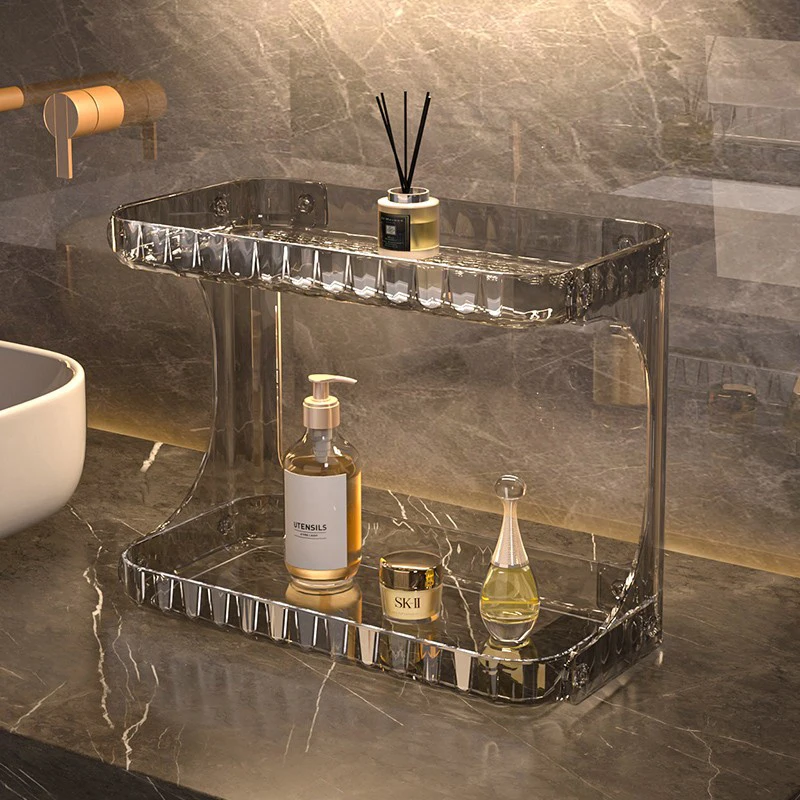 Toilet rack No punching Cosmetics Washing countertop Double-layer storage rack
Toilet rack No punching Cosmetics Washing countertop Double-layer storage rack