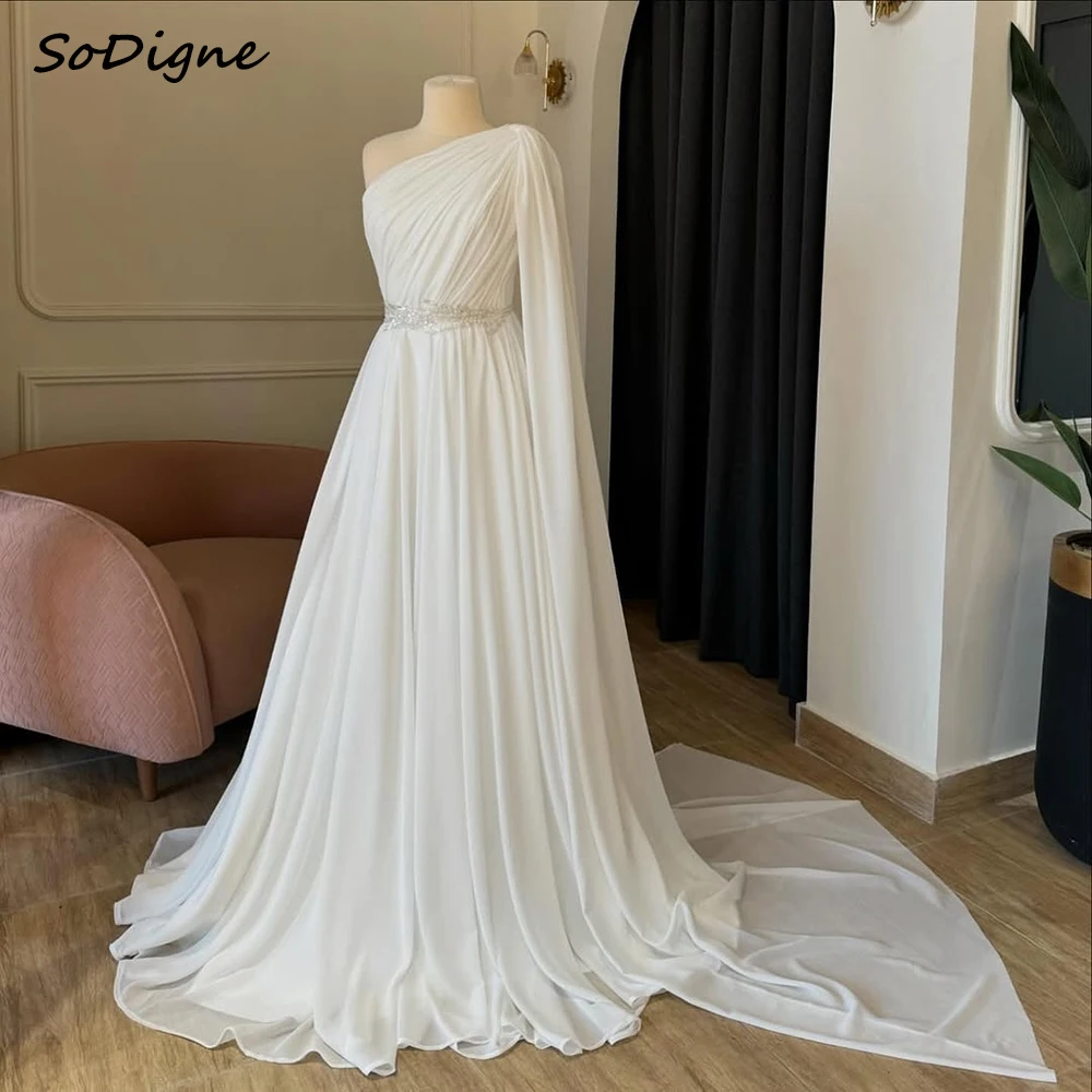 SoDigne A-line Chiffon Wedding Dresses One Shoulder Beading Bridal Dress 2025 Long Wedding Gown Robe De Mairee Customized
SoDigne A-line Chiffon Wedding Dresses One Shoulder Beading Bridal Dress 2025 Long Wedding Gown Robe De Mairee Customized 
