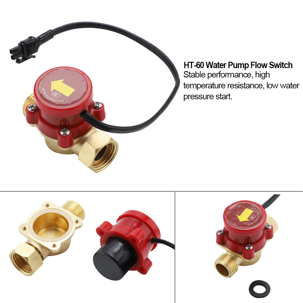AC220V Pump Flow Switch, 1 PCS HT-60 AC220V 0.5A G1/2"-1/2" Thread Water Pump Flow Sensor Switch
AC220V Pump Flow Switch, 1 PCS HT-60 AC220V 0.5A G1/2"-1/2" Thread Water Pump Flow Sensor Switch