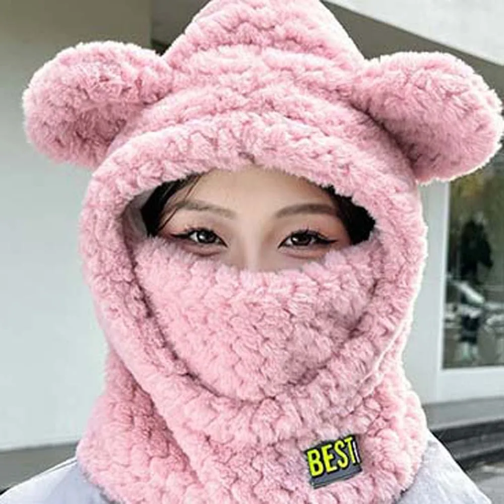 Fashion Plush Bear Scarf and Hat Set Cartoon Elastic Jacquard Pullover Cap Soft Thickened Cold Proof Scarf Women
Fashion Plush Bear Scarf and Hat Set Cartoon Elastic Jacquard Pullover Cap Soft Thickened Cold Proof Scarf Women