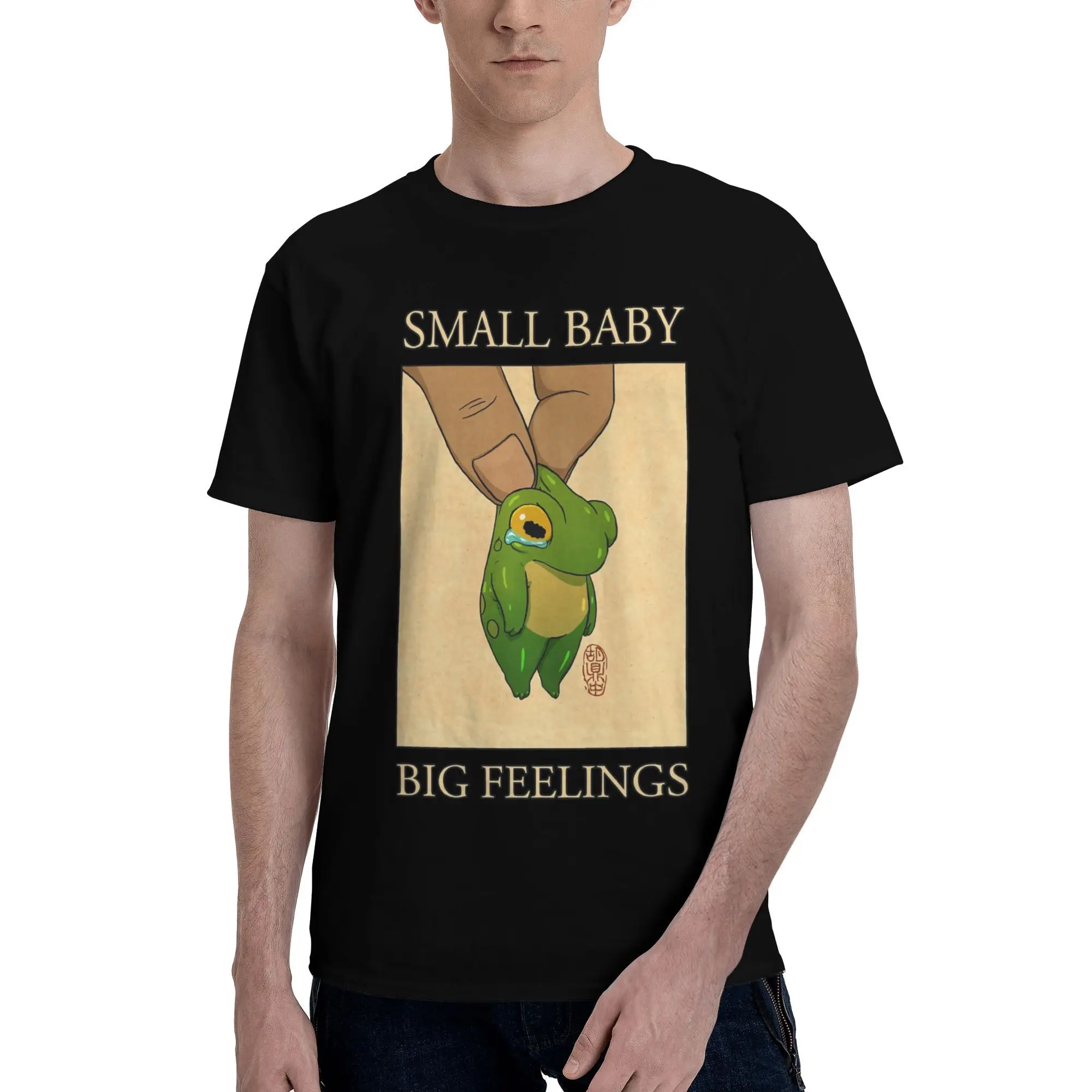 Футболка Small Baby Big Feelings с милой лягушкой и рисунком, летние футболки в стиле Харадзюку, мужские хлопковые футболки с круглым вырезом, одежда больших размеров, потрясающие топы
Футболка Small Baby Big Feelings с милой лягушкой и рисунком, летние футболки в стиле Харадзюку, мужские хлопковые футболки с круглым вырезом, одежда больших размеров, потрясающие топы