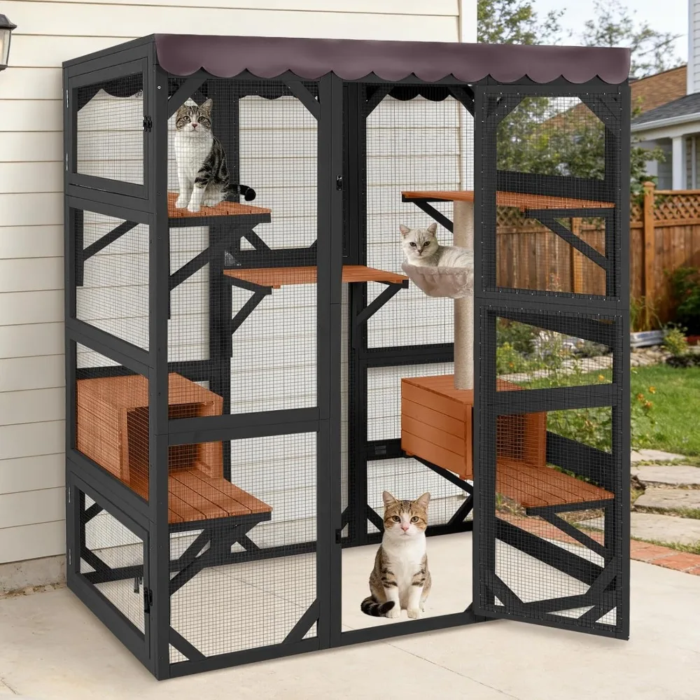 Extra Large Outdoor Cat Enclosure Weatherproof Walk-in Cage with Hammock Scratching Post Platforms and Resting Boxes
Extra Large Outdoor Cat Enclosure Weatherproof Walk-in Cage with Hammock Scratching Post Platforms and Resting Boxes