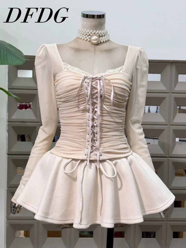 DFDG женский весенне-летний комплект со шнуровкой и рюшами, юбка с длинными рукавами и квадратным вырезом, повседневный комплект, модный женский комплект одежды 2025 г.
DFDG женский весенне-летний комплект со шнуровкой и рюшами, юбка с длинными рукавами и квадратным вырезом, повседневный комплект, модный женский комплект одежды 2025 г.