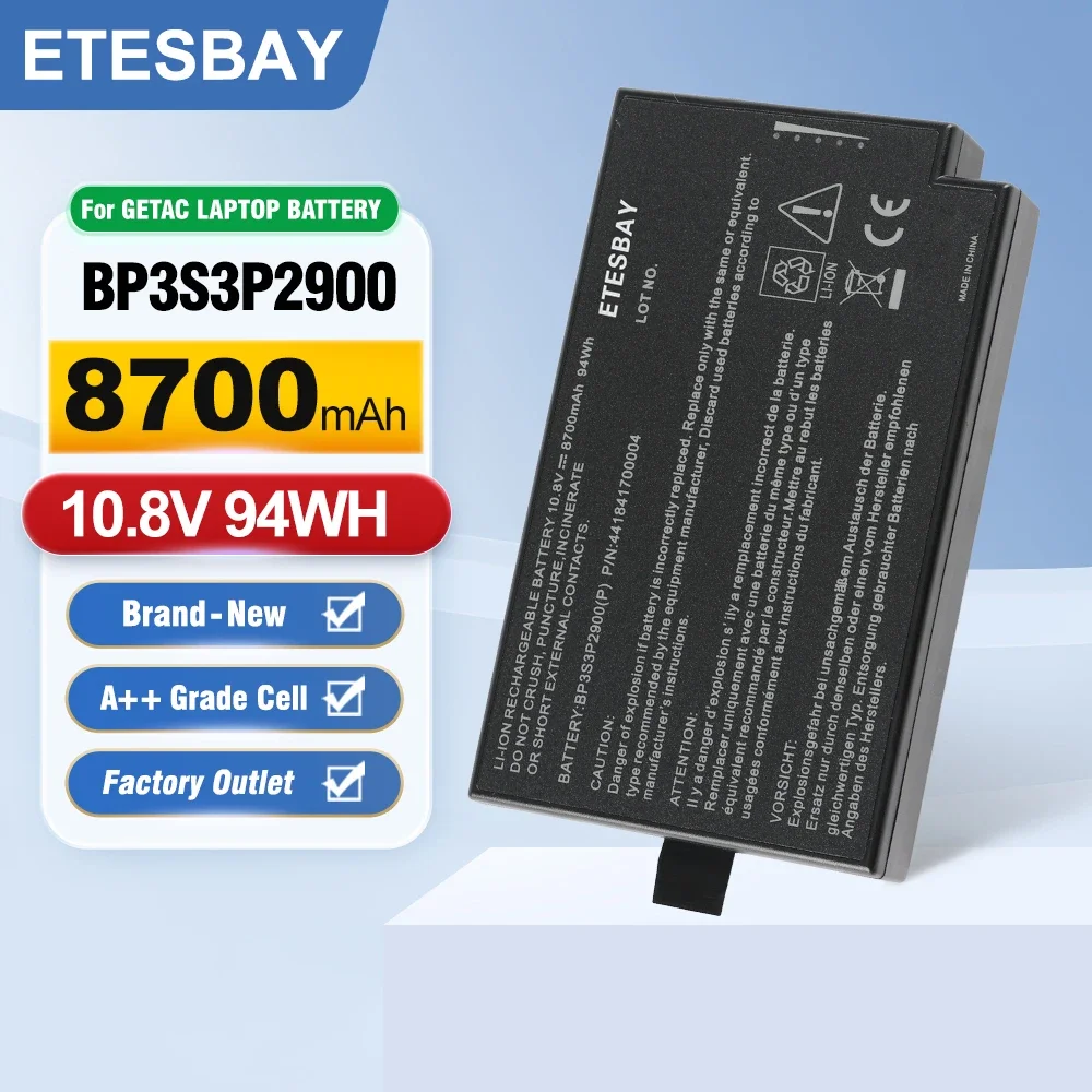 ETESBAY BP3S3P2900 Laptop Battery For Getac B300 B300X Rugged BP3S3P2600(S) 441841700004 4418144000490 441841700004 8700mAh
ETESBAY BP3S3P2900 Laptop Battery For Getac B300 B300X Rugged BP3S3P2600(S) 441841700004 4418144000490 441841700004 8700mAh