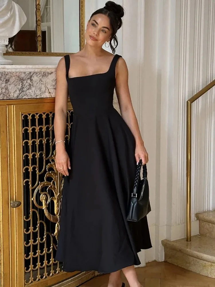 JULISSA MO Sexy Square Collar Maxi Dress For Women Black Spaghetti Strap Evening Dress Female Autumn New Elegant Party Clubwear
JULISSA MO Sexy Square Collar Maxi Dress For Women Black Spaghetti Strap Evening Dress Female Autumn New Elegant Party Clubwear