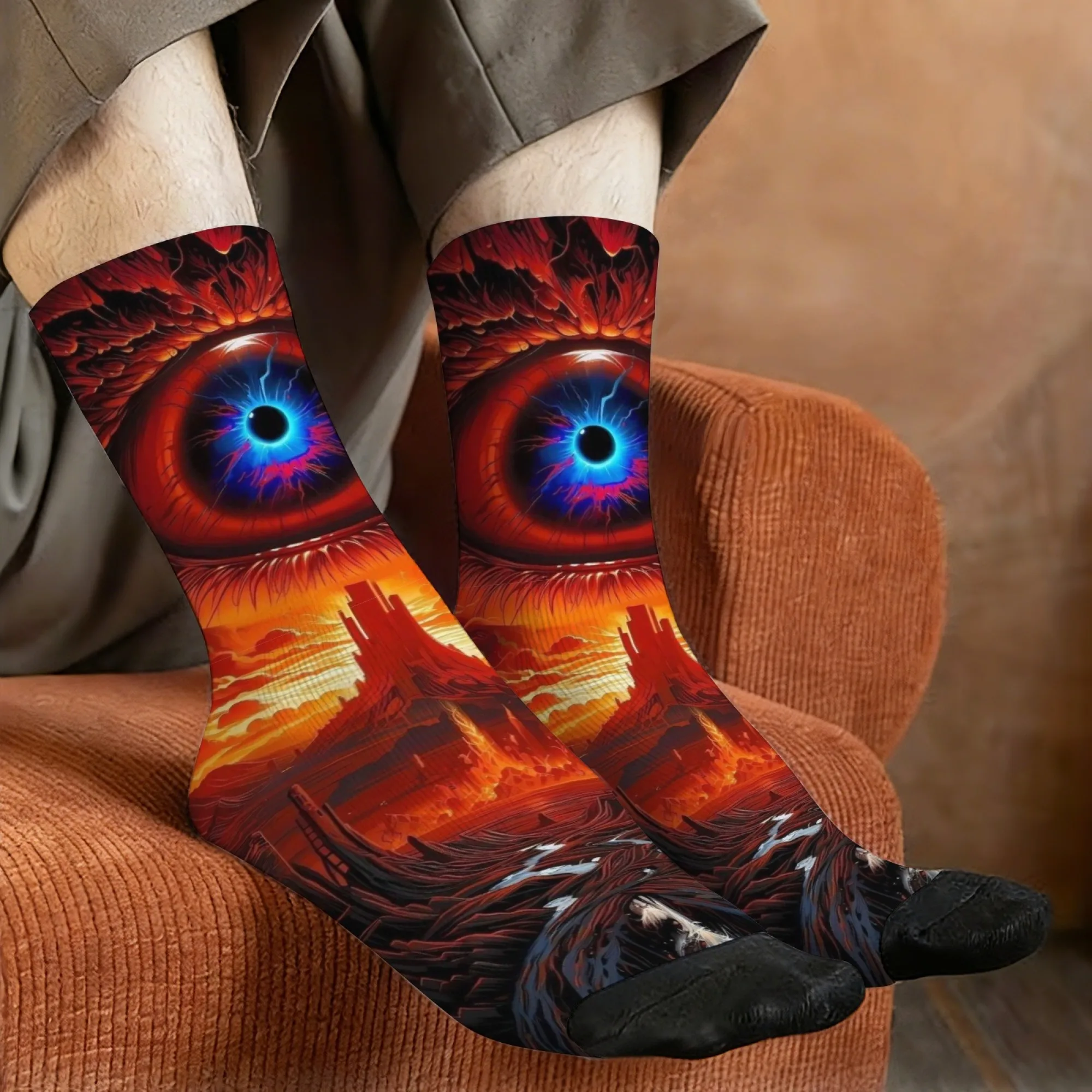 Magic Eye Volcano Print Socks Non-Slip Elastic Breathable Men's Socks Travel Casual Running Socks Crazy Novel Compression Socks
Magic Eye Volcano Print Socks Non-Slip Elastic Breathable Men's Socks Travel Casual Running Socks Crazy Novel Compression Socks