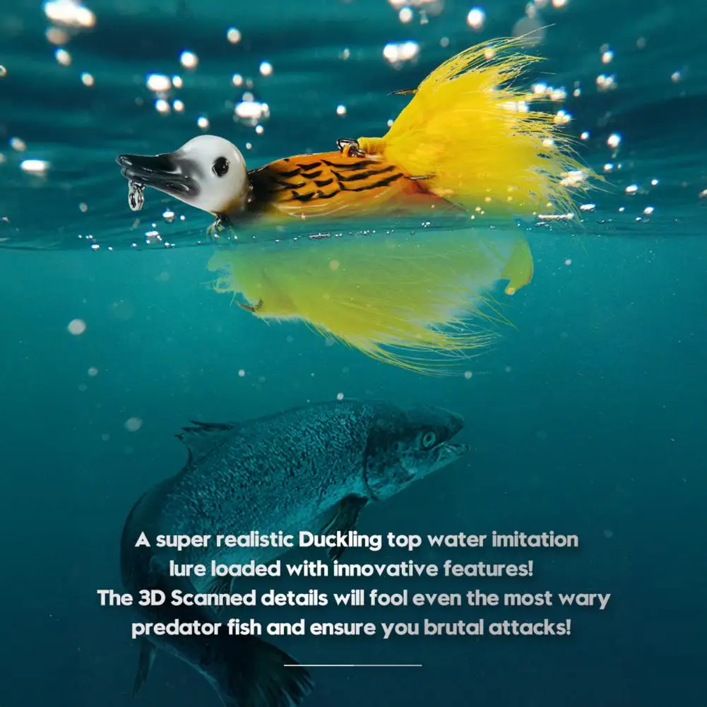 10.5CM/28G Hard Duck Fishing Lure with Feather Hook Movable Feet Bionic Artificial Bait Freshwater Saltwater Fishing Accessories
10.5CM/28G Hard Duck Fishing Lure with Feather Hook Movable Feet Bionic Artificial Bait Freshwater Saltwater Fishing Accessories