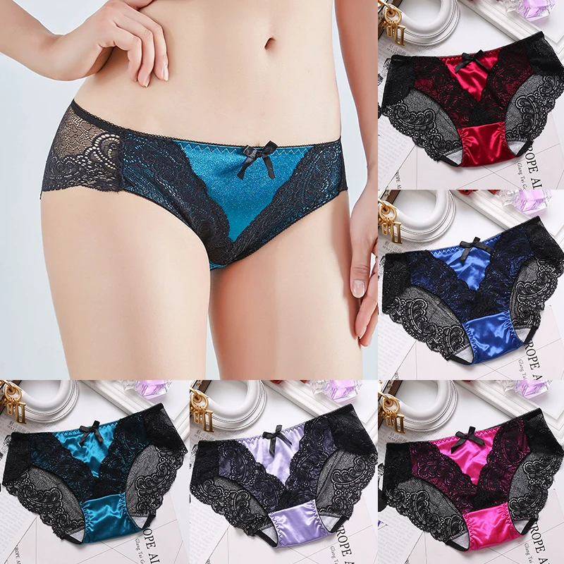 Women's Underpants Sexy Lace Hollow Out Briefs Solid Color Mid Waist Cotton Breathable Ice Silk Briefs For Women Underwear
Women's Underpants Sexy Lace Hollow Out Briefs Solid Color Mid Waist Cotton Breathable Ice Silk Briefs For Women Underwear
