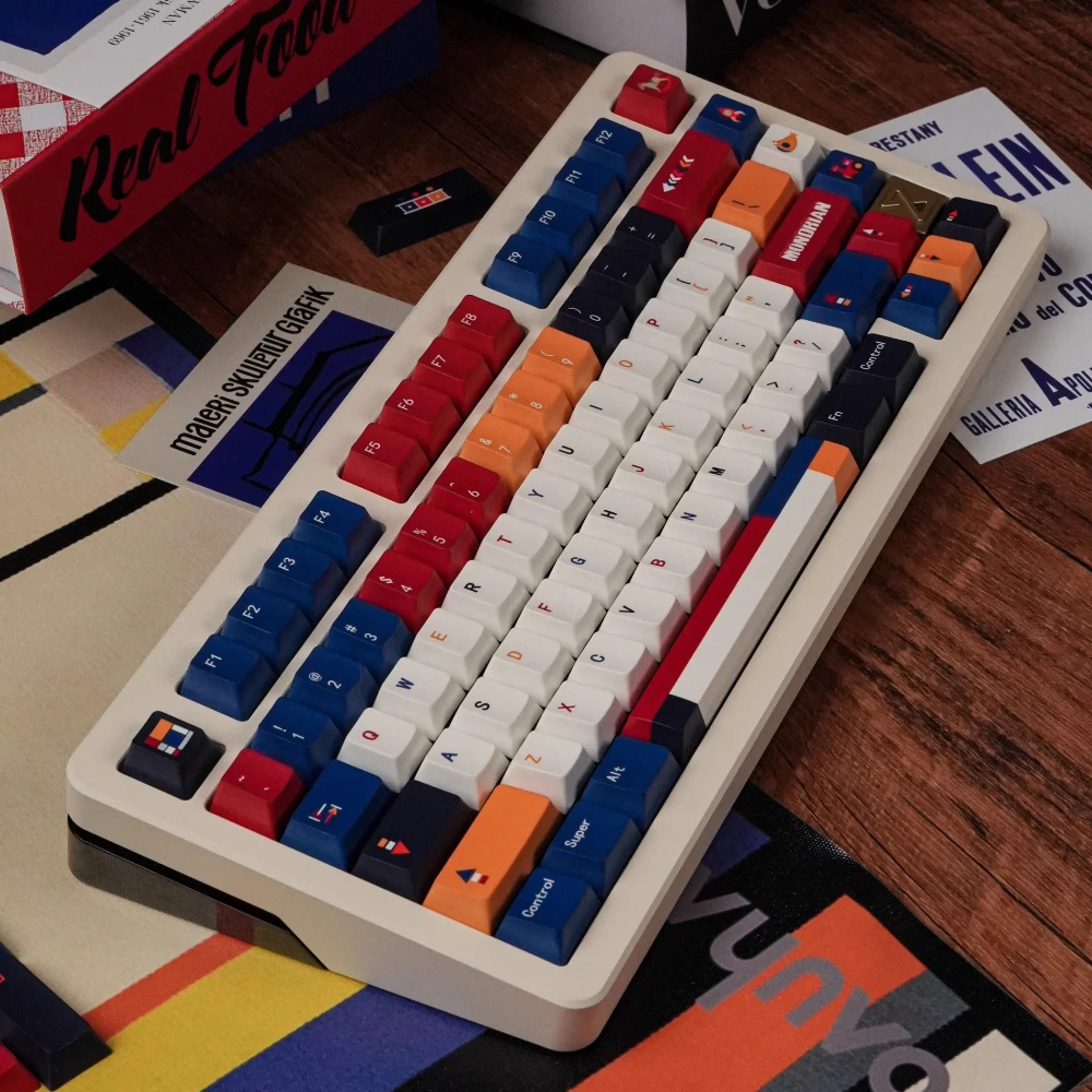 Набор клавишных колпачков на тему Mondrian, 138-клавишный ретро-мультяшный колпачок для клавиатуры, PBT Cherry Profile, колпачок для механической клавиатуры, аксессуары, подарок
Набор клавишных колпачков на тему Mondrian, 138-клавишный ретро-мультяшный колпачок для клавиатуры, PBT Cherry Profile, колпачок для механической клавиатуры, аксессуары, подарок