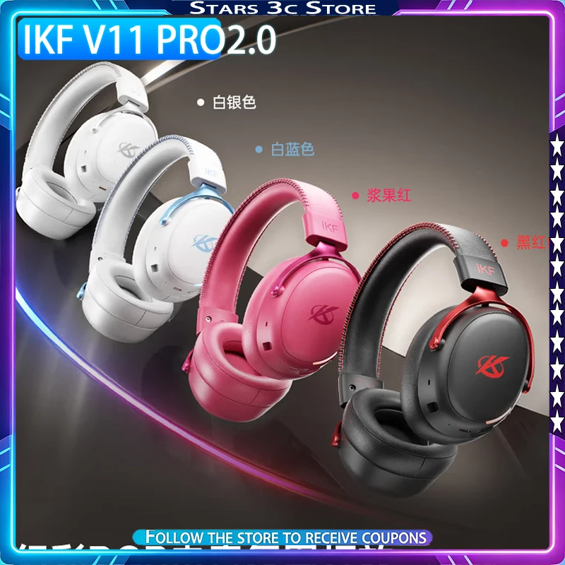 IKF V11 Pro2.0 Over-Ear Gaming Headset Quad-mode Wireless 7.1 Surround Sound 2.4G Receiver with Display Low Latency Headphones
IKF V11 Pro2.0 Over-Ear Gaming Headset Quad-mode Wireless 7.1 Surround Sound 2.4G Receiver with Display Low Latency Headphones