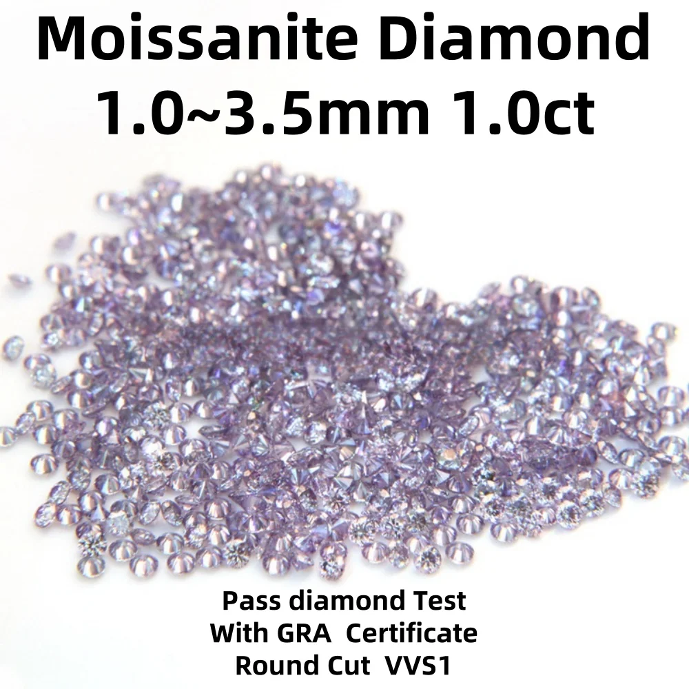 Moissanite Stone 1.0~3.0mm 1.0ct Light Purple Small Size Loose Lab Diamonds GRA for Jewelry Earrings Necklace ring Pendant diy
Moissanite Stone 1.0~3.0mm 1.0ct Light Purple Small Size Loose Lab Diamonds GRA for Jewelry Earrings Necklace ring Pendant diy