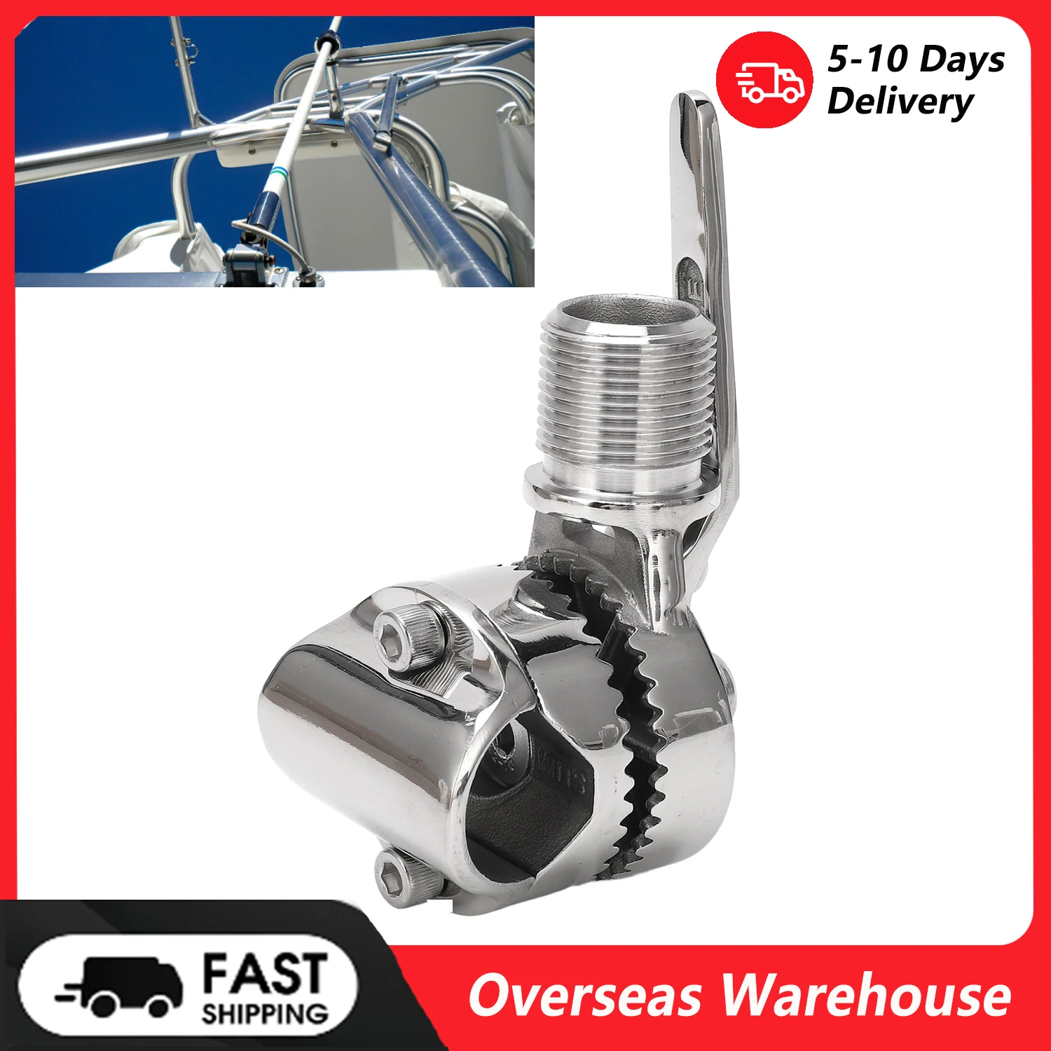 Marine VHF Antenna Mount 316 Stainless Steel Adjustable Ratchet Mount for 7/8 to 1in Rails Adjustable Base Mount for Boat
Marine VHF Antenna Mount 316 Stainless Steel Adjustable Ratchet Mount for 7/8 to 1in Rails Adjustable Base Mount for Boat