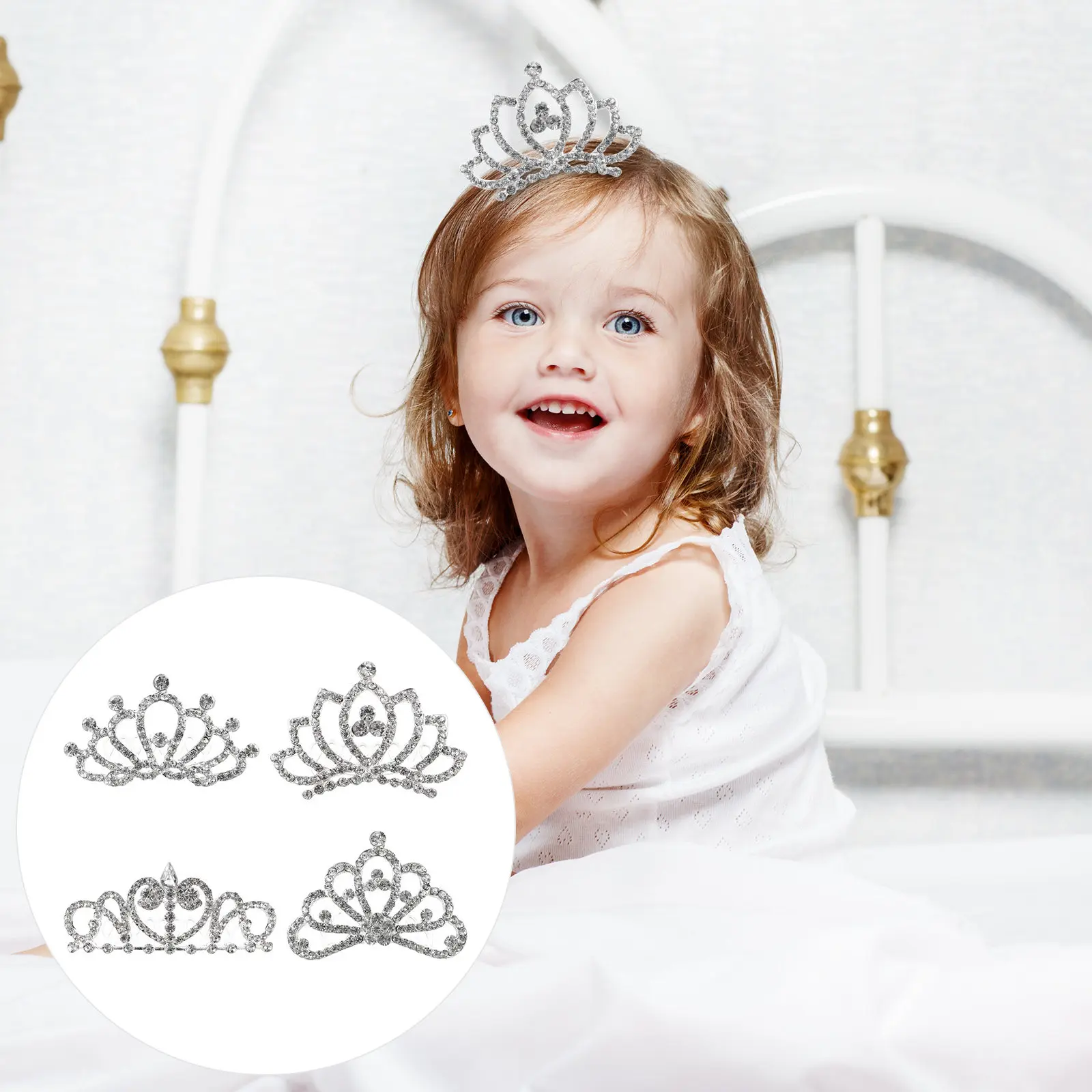 4Pcs Kids Rhinestone Crowns Comb Tiaras Elegant Headpiece Party Table Decoration Hair Clips Crowns with Comb Girls Crown
4Pcs Kids Rhinestone Crowns Comb Tiaras Elegant Headpiece Party Table Decoration Hair Clips Crowns with Comb Girls Crown