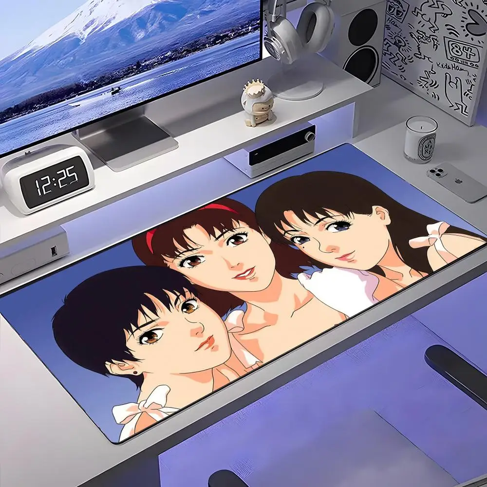 P-Perfect синий коврик для мыши, большой противоскользящий резиновый игровой коврик для мыши, прочный настольный коврик с толстым краем шва, подходит для офиса и игр