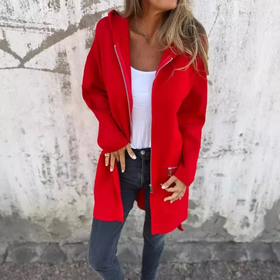 Women's Solid Color Long Sleeved Zipper Casual Hooded Jacket for Autumn and Winter 2024 Autumn
Women's Solid Color Long Sleeved Zipper Casual Hooded Jacket for Autumn and Winter 2024 Autumn