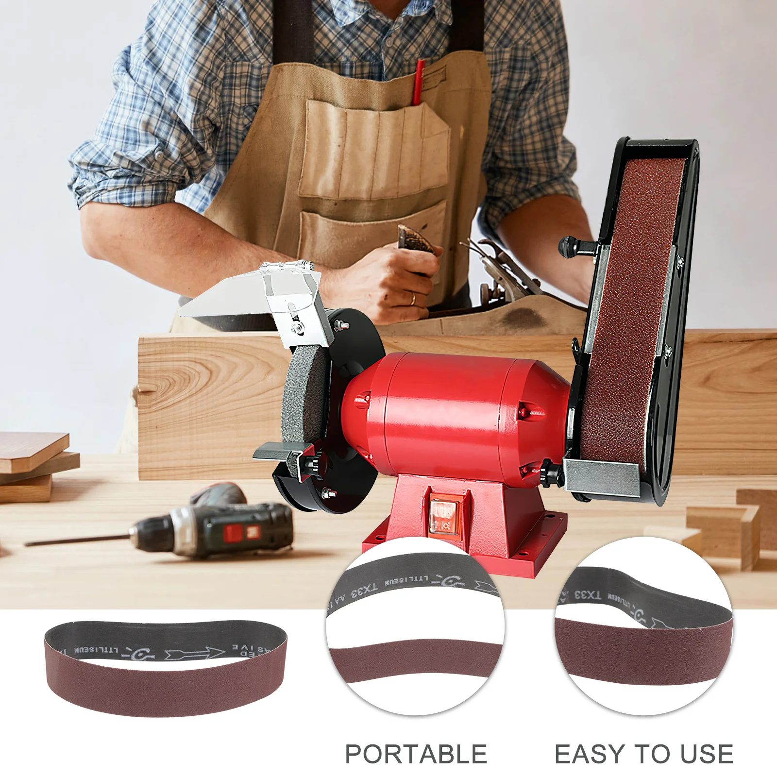 Sanding Belt 180-Grit Belt Sander Paper For Wood Metal Grinding Polishing Bench Accessories Abrasive Bands Replacement
Sanding Belt 180-Grit Belt Sander Paper For Wood Metal Grinding Polishing Bench Accessories Abrasive Bands Replacement