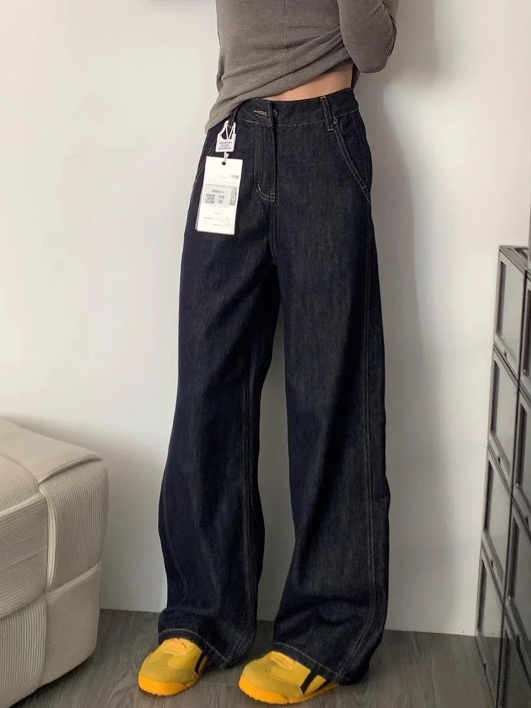 Свободные синие джинсы с высокой талией, женские рваные широкие брюки в американском стиле, осенние новые утягивающие джинсы больших размеров
Свободные синие джинсы с высокой талией, женские рваные широкие брюки в американском стиле, осенние новые утягивающие джинсы больших размеров