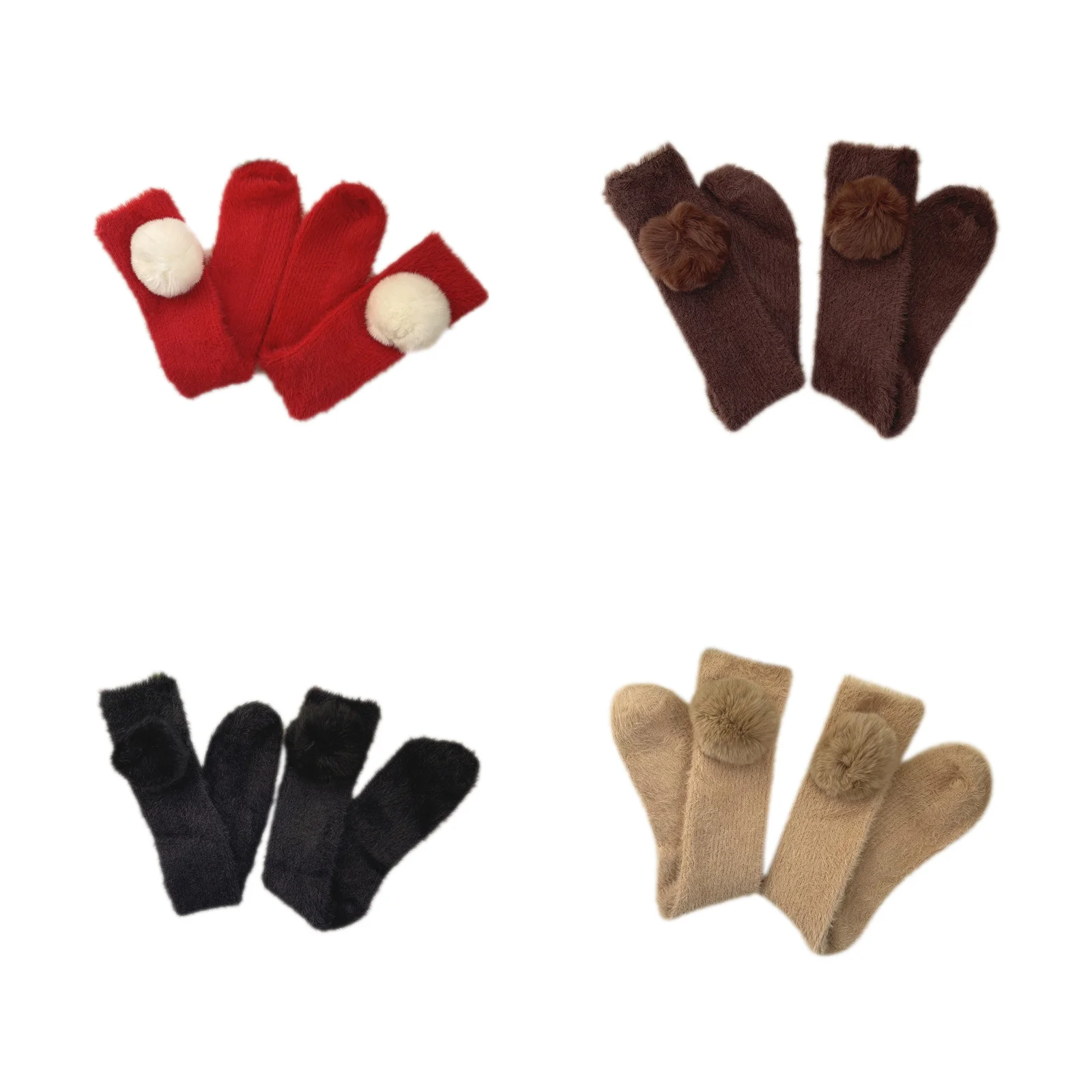 Women Winter Warm Furry Calf Socks Big Plush Ball Ribbed Fuzzy Stockings
Women Winter Warm Furry Calf Socks Big Plush Ball Ribbed Fuzzy Stockings