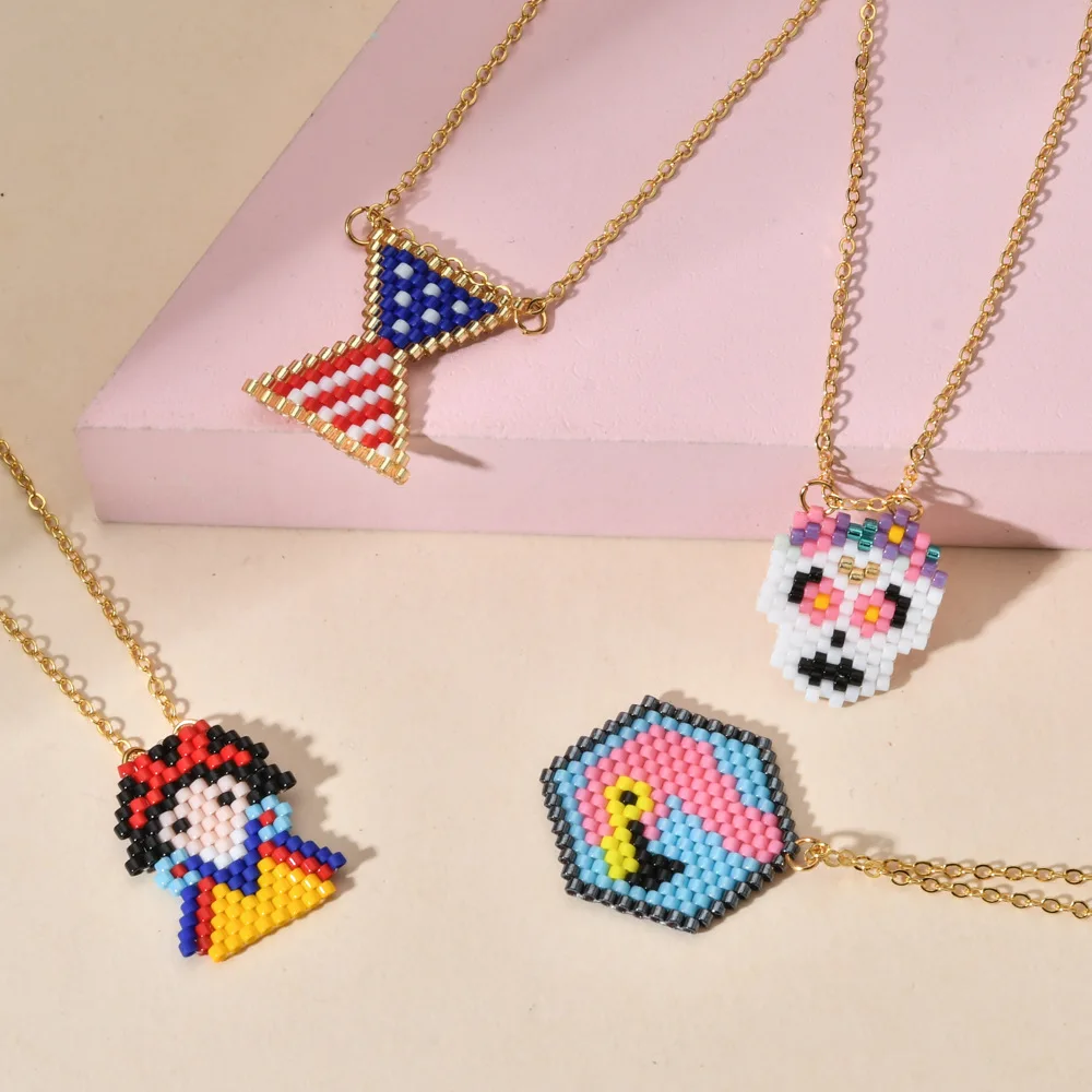 ZGMXR Rice bead necklace Originality Pendant Bohemia Geometry Design Hand knitting Adjustable Female Fashion Beaded necklace
ZGMXR Rice bead necklace Originality Pendant Bohemia Geometry Design Hand knitting Adjustable Female Fashion Beaded necklace