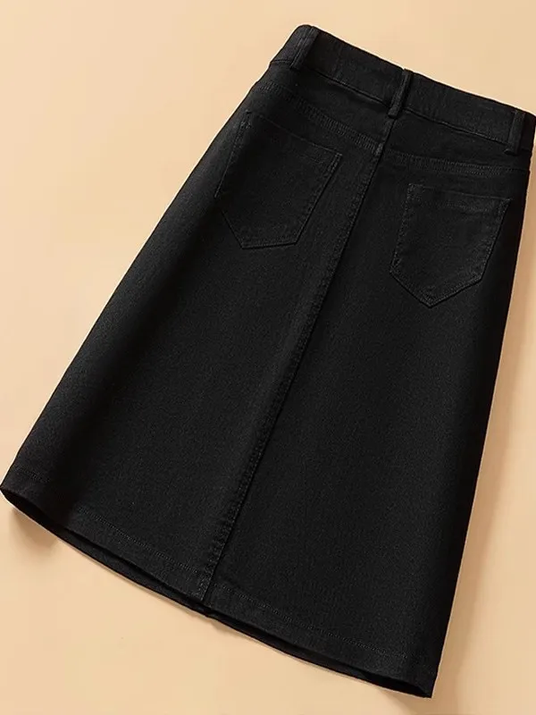High Waist A-Line Skirt Women's Denim Split Summer Faion Yellowi White Commute Sle Mid-Length Skirt
High Waist A-Line Skirt Women's Denim Split Summer Faion Yellowi White Commute Sle Mid-Length Skirt