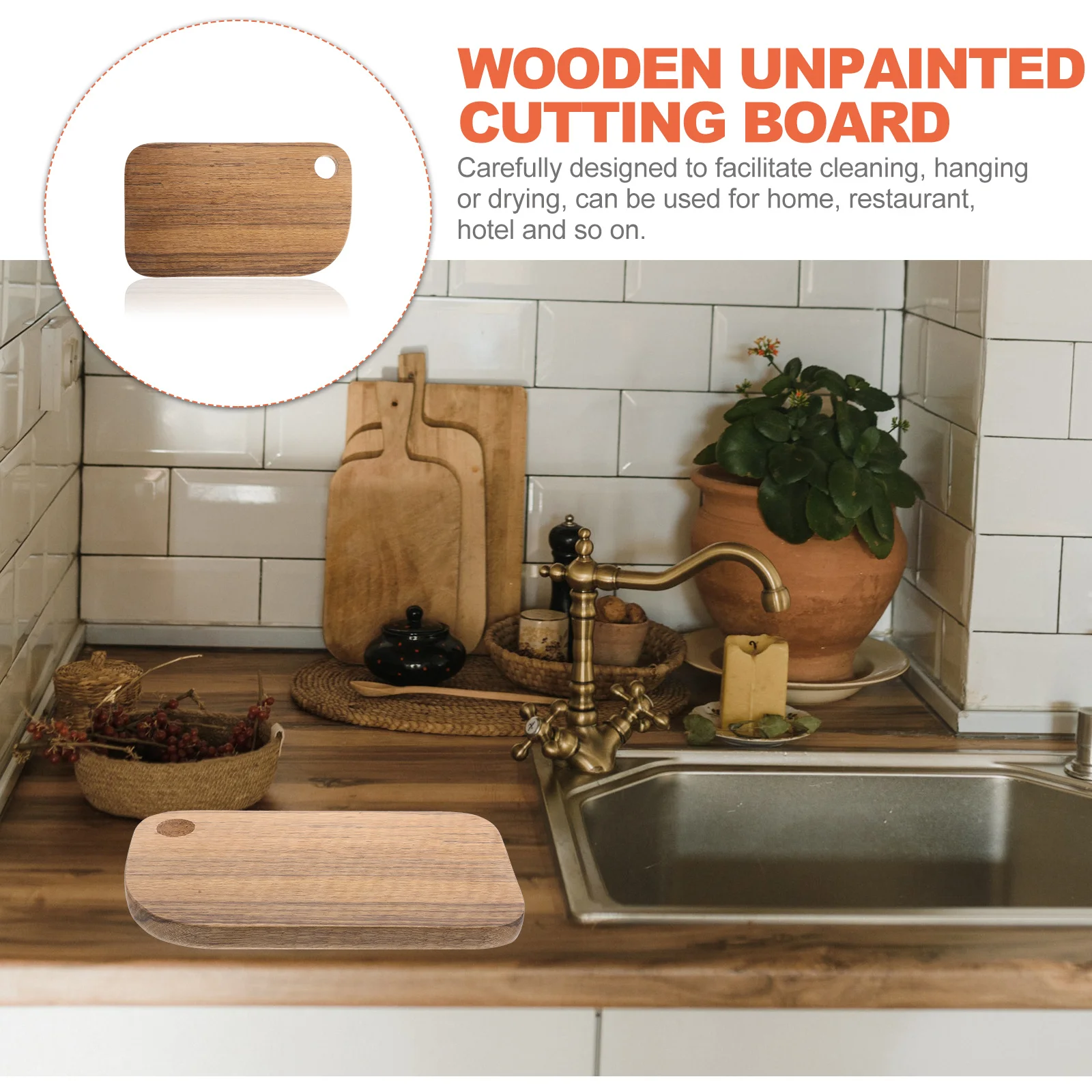 Wooden Cutting Board Premium Sturdy Design Hanging Hole Non-Slip Kitchen Supply Fruits Meat Vegetable Chopping Board
Wooden Cutting Board Premium Sturdy Design Hanging Hole Non-Slip Kitchen Supply Fruits Meat Vegetable Chopping Board