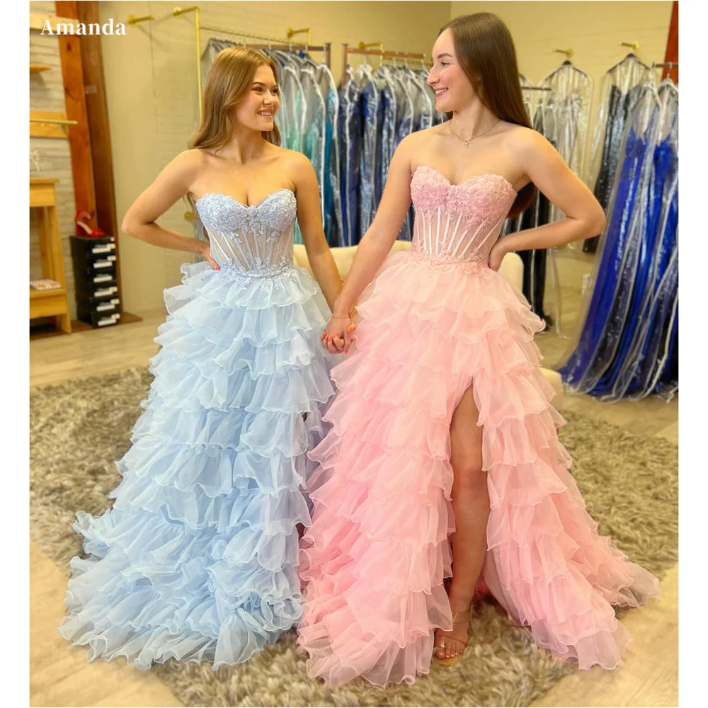 Amanda индивидуальное многослойное платье без бретелек со складками и аппликацией для выпускного вечера трапециевидной формы с разрезом по бокам, платья de noche, без рукавов, торжественное вечернее платье
Amanda индивидуальное многослойное платье без бретелек со складками и аппликацией для выпускного вечера трапециевидной формы с разрезом по бокам, платья de noche, без рукавов, торжественное вечернее платье