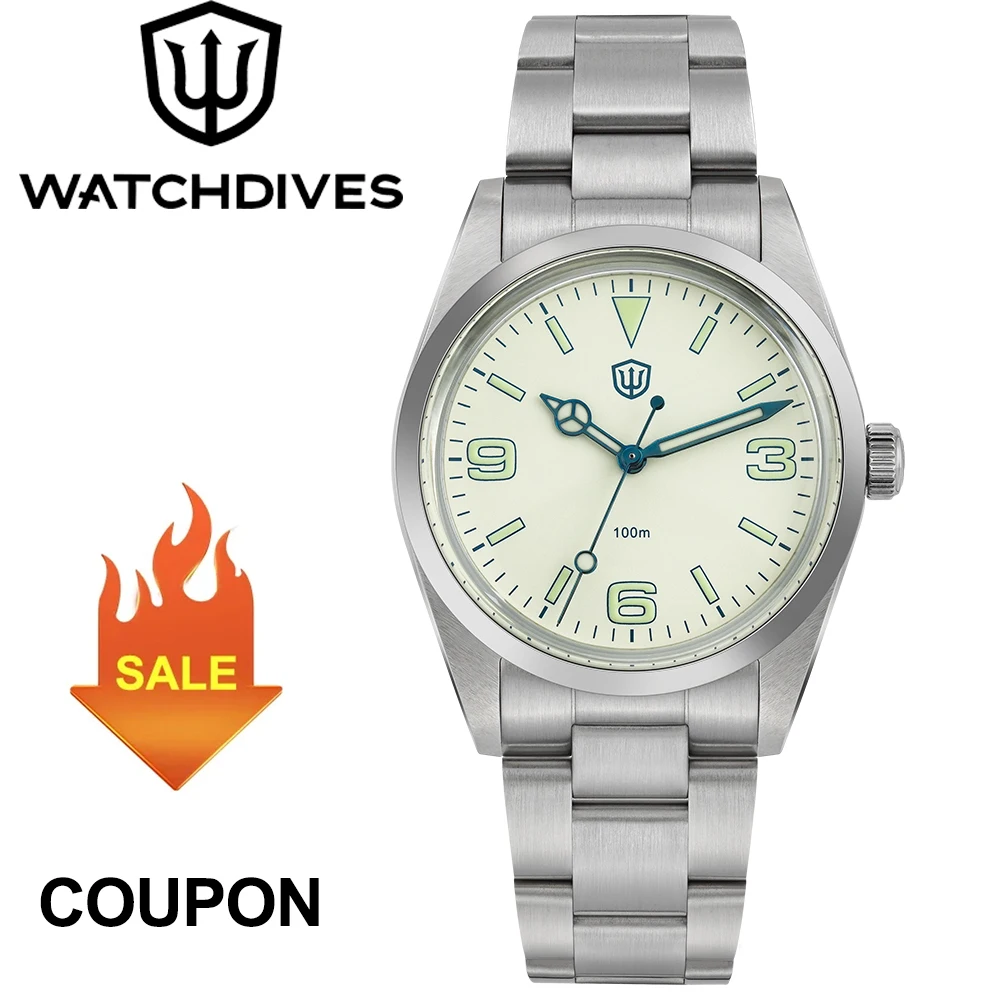 Watchdives Classic Men 37mm Watch WD1016 VH31 Quartz Movemet Stainless Steel Waterproof 100m BGW9 Luminous Dive Watches
Watchdives Classic Men 37mm Watch WD1016 VH31 Quartz Movemet Stainless Steel Waterproof 100m BGW9 Luminous Dive Watches