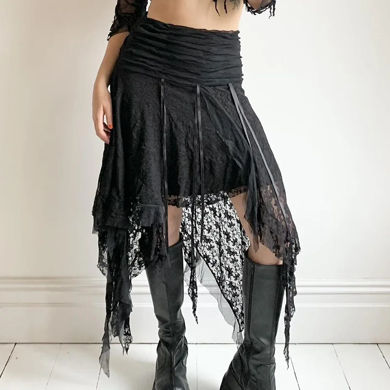 Black Solid Lace Midi Skirts Womens Asymmetrical Hem Chic Fashion Vacation Boho Outfits
Black Solid Lace Midi Skirts Womens Asymmetrical Hem Chic Fashion Vacation Boho Outfits