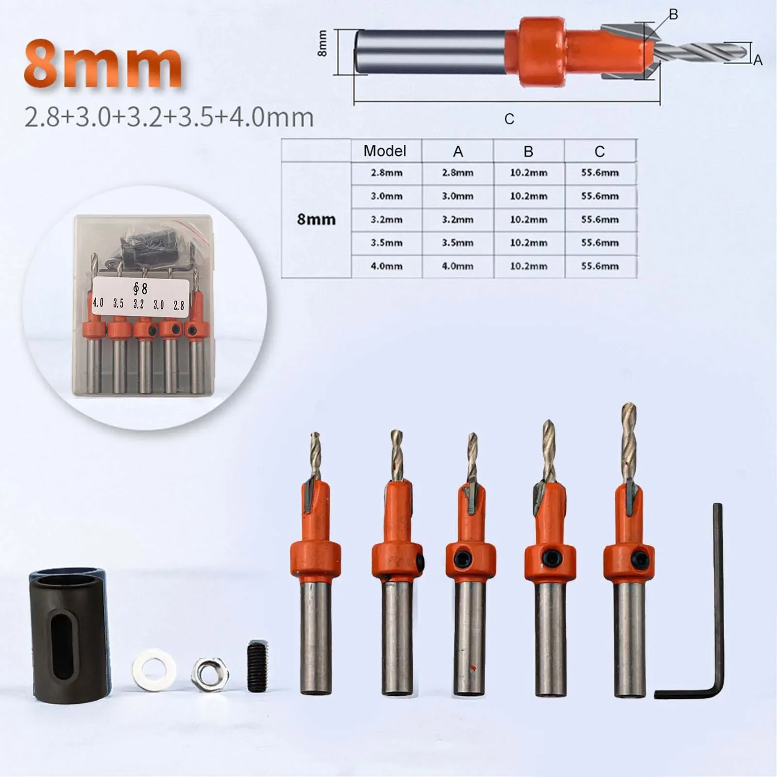 Drill Set Drilling Holes In Metal Tapered Drill Bit 10mm Shank Drill Bit Precise Holes Replaceable Center Drill
Drill Set Drilling Holes In Metal Tapered Drill Bit 10mm Shank Drill Bit Precise Holes Replaceable Center Drill