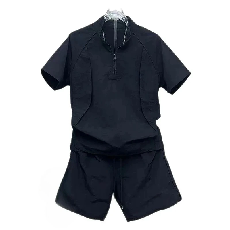 Men's Luxury Quick-Dry 2-Piece Summer Set: Half-Zip Short-Sleeve Top & Color Block 5-Inch Shorts, Trendy Casual Sports Outfits
Men's Luxury Quick-Dry 2-Piece Summer Set: Half-Zip Short-Sleeve Top & Color Block 5-Inch Shorts, Trendy Casual Sports Outfits