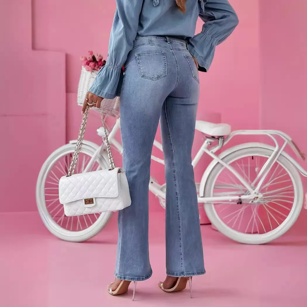 Casual Fashion Long Flared Jeans High Waist Denim Pants Commute Style Women's Premium Quality Wide Leg Jeans
Casual Fashion Long Flared Jeans High Waist Denim Pants Commute Style Women's Premium Quality Wide Leg Jeans