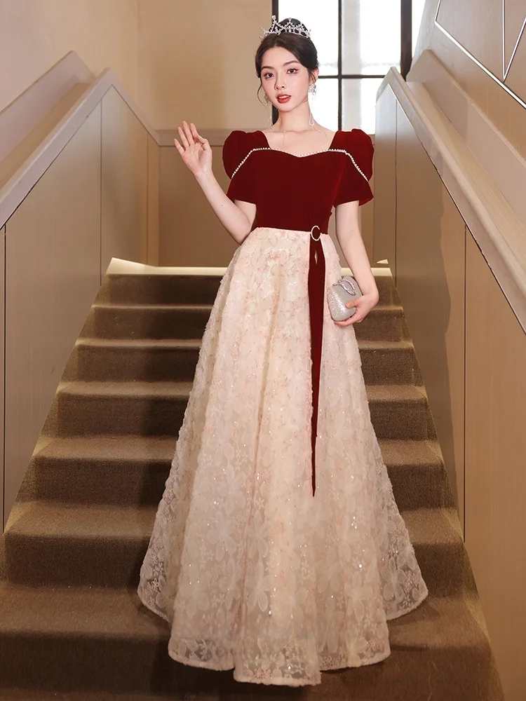 Red Wedding Dress Elegant Princess Style Long Evening Gown for Bride High-End Luxury Beadwork Short Sleeve Floor Length
Red Wedding Dress Elegant Princess Style Long Evening Gown for Bride High-End Luxury Beadwork Short Sleeve Floor Length