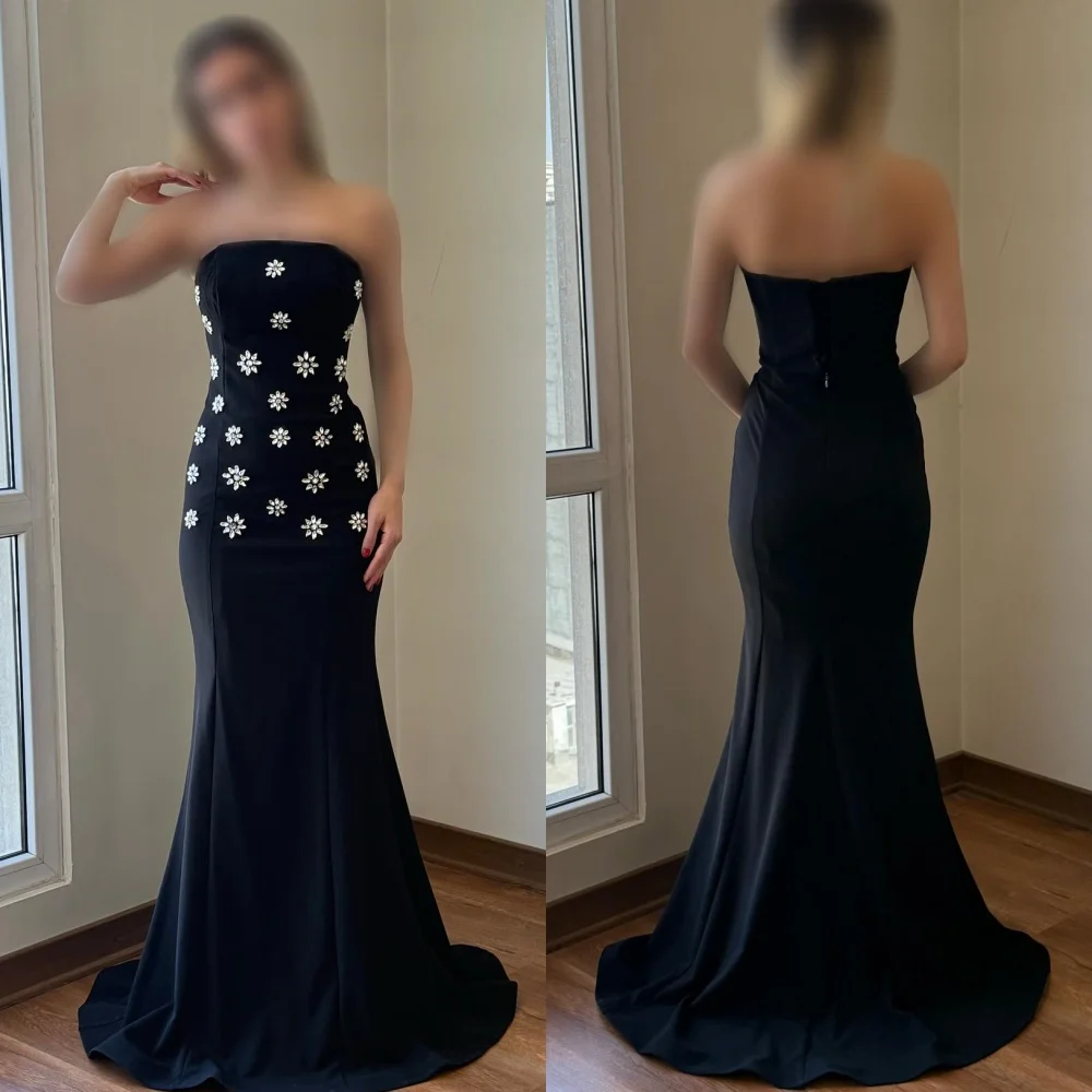 Customized Formal Simple Jersey Rhinestone Pleat Mermaid Strapless Long Dresses Bespoke Occasion Dresses Exquisite High Quality
Customized Formal Simple Jersey Rhinestone Pleat Mermaid Strapless Long Dresses Bespoke Occasion Dresses Exquisite High Quality