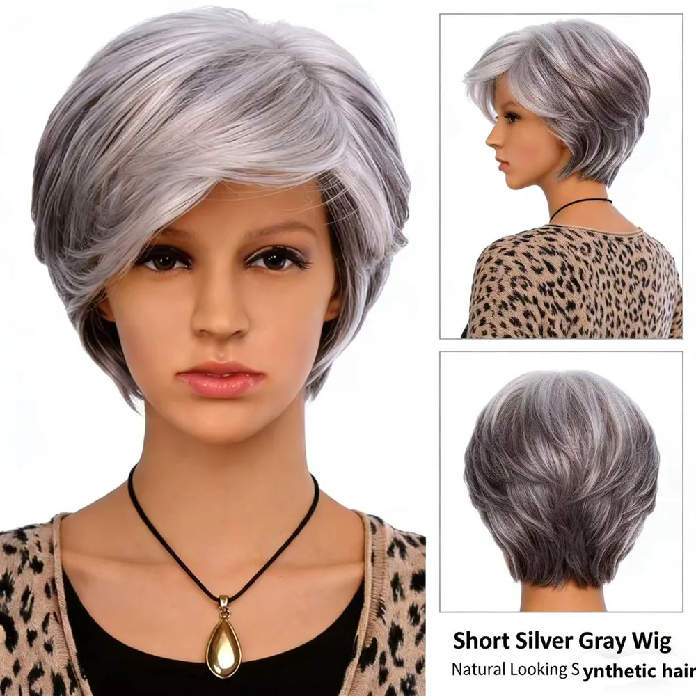 Short Grey Wavy Pixie Cut Wig for Women Heat Resistant Synthetic Hair with Natural Hairline Daily Party Wear
Short Grey Wavy Pixie Cut Wig for Women Heat Resistant Synthetic Hair with Natural Hairline Daily Party Wear