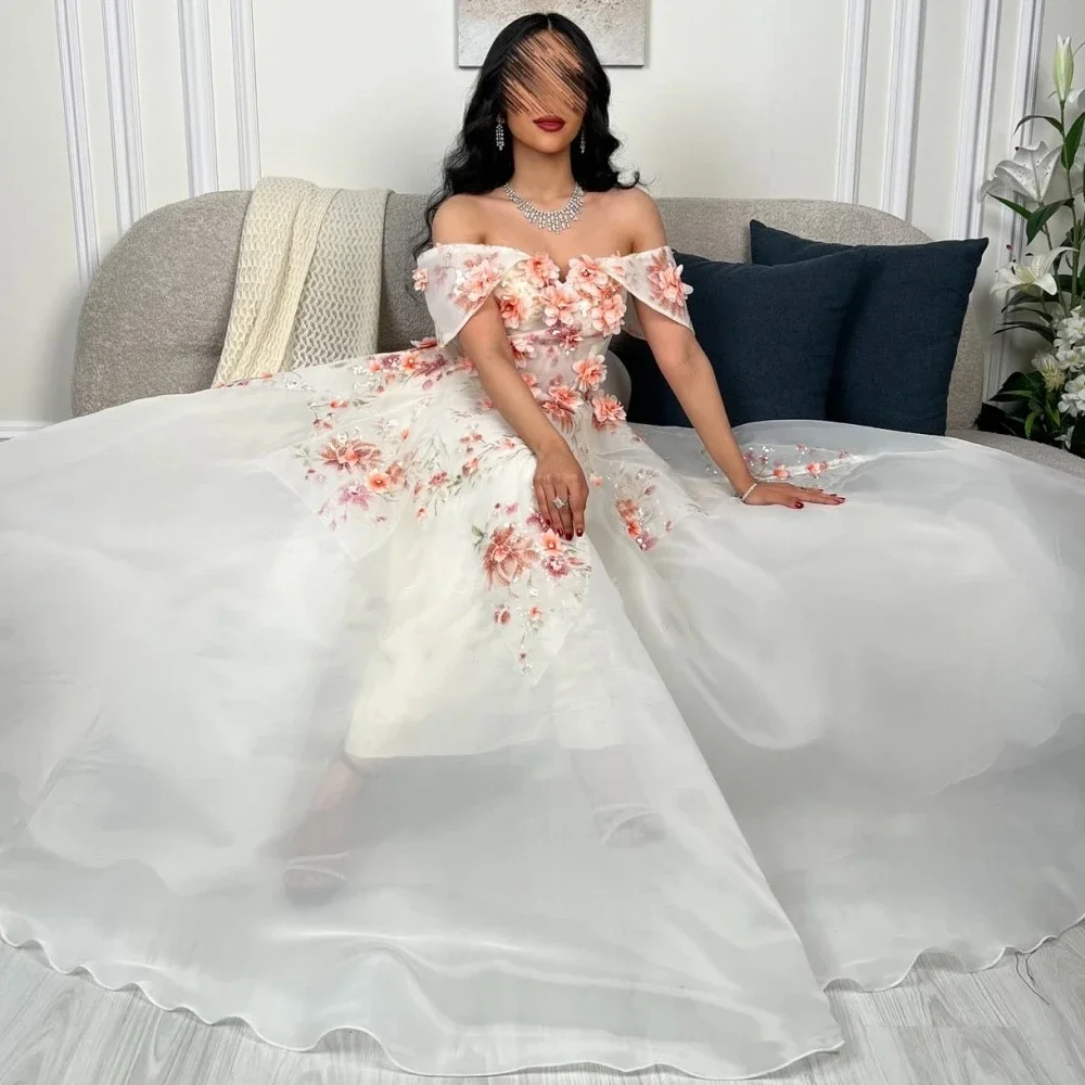 Exquisite Organza Sequined Flower Beading Ruched A-line Off-the-shoulder Long Dresses Sweep Prom Dresses Modern Style Unisex
Exquisite Organza Sequined Flower Beading Ruched A-line Off-the-shoulder Long Dresses Sweep Prom Dresses Modern Style Unisex