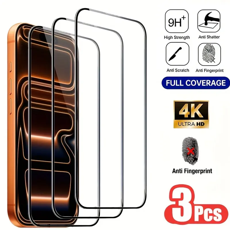 3PCS Full Tempered Glass For iPhone 17 Pro Max Screen Protector For iPhone 16 15 14 13 12 11 Pro Max Plus 17e 16e Air 9H Glass
3PCS Full Tempered Glass For iPhone 17 Pro Max Screen Protector For iPhone 16 15 14 13 12 11 Pro Max Plus 17e 16e Air 9H Glass