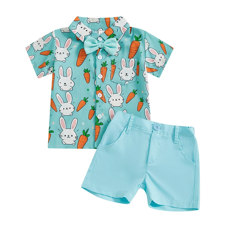 Baby Toddler Boy Easter Outfits Rabbit Carrot Short Sleeve Button-up Shirts Solid Color Shorts 2 Pcs Set
Baby Toddler Boy Easter Outfits Rabbit Carrot Short Sleeve Button-up Shirts Solid Color Shorts 2 Pcs Set