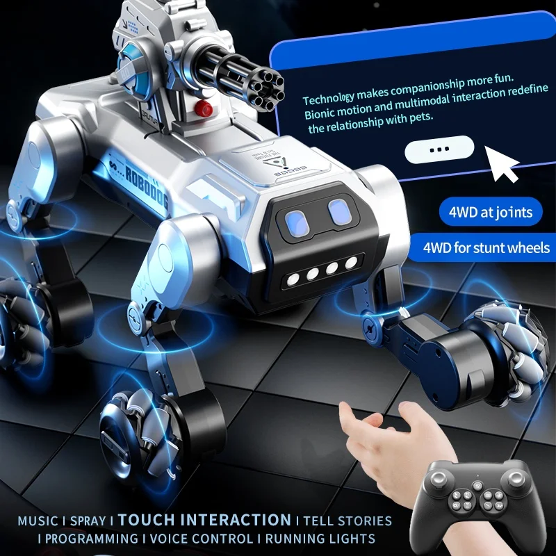 Four Drive Remote Control Robot Dog Intelligent Voice Interaction, Singing Dancing Touch Sensing Mecha Dog NEW RC Robot Toys
Four Drive Remote Control Robot Dog Intelligent Voice Interaction, Singing Dancing Touch Sensing Mecha Dog NEW RC Robot Toys
