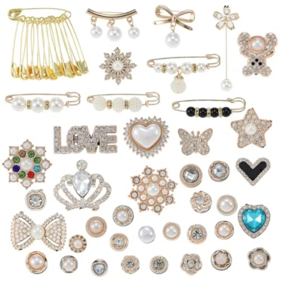 55PCS Junk Socks Charms Kit, Charms for Socks Safety Pin Brooch, Gold Bling Sock Jewelry Charms for Women, Pearl Rhinestone Bro
55PCS Junk Socks Charms Kit, Charms for Socks Safety Pin Brooch, Gold Bling Sock Jewelry Charms for Women, Pearl Rhinestone Bro