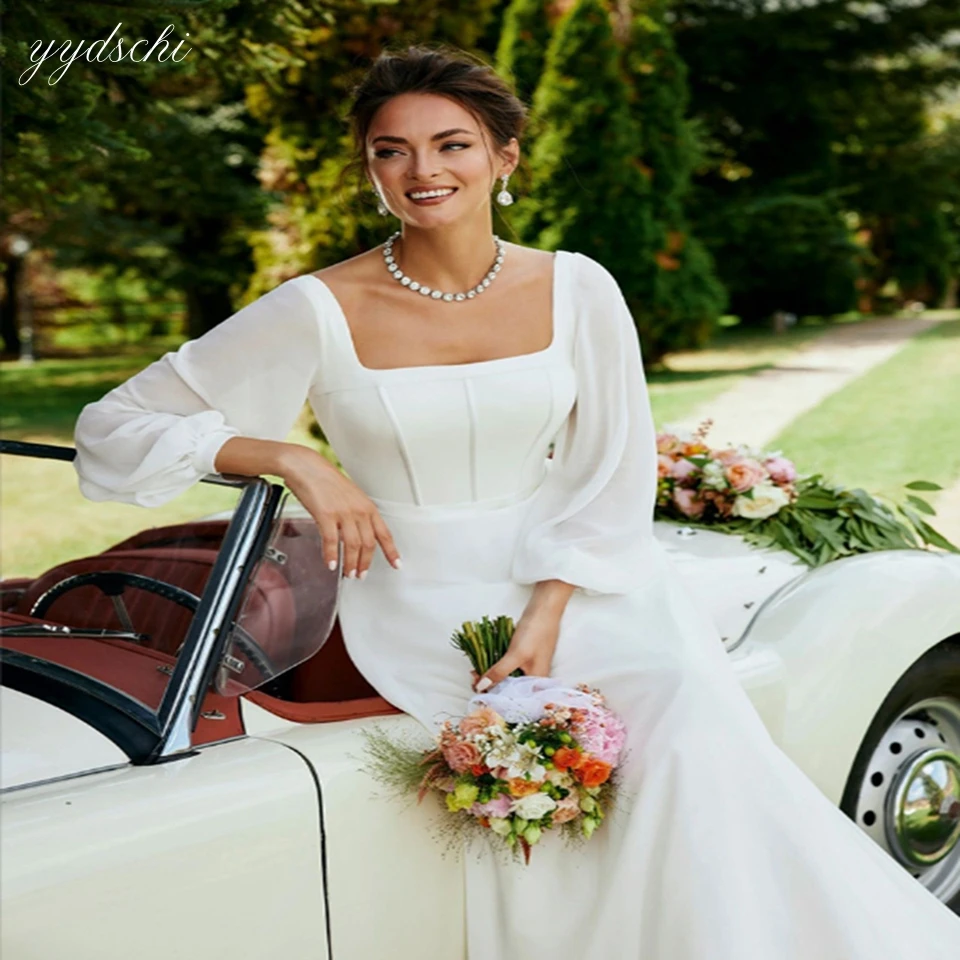 2023 Simple Square Neck Wedding Dresses With Long Train For Women Tulle Illusion Lace Pu0ff Sleeves Mermai Elegant Boho Pastrol
2023 Simple Square Neck Wedding Dresses With Long Train For Women Tulle Illusion Lace Pu0ff Sleeves Mermai Elegant Boho Pastrol