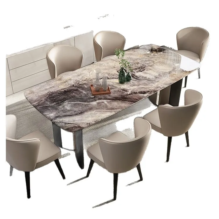 Light luxury marble dining table and chair combination high-end natural luxury stone
Light luxury marble dining table and chair combination high-end natural luxury stone