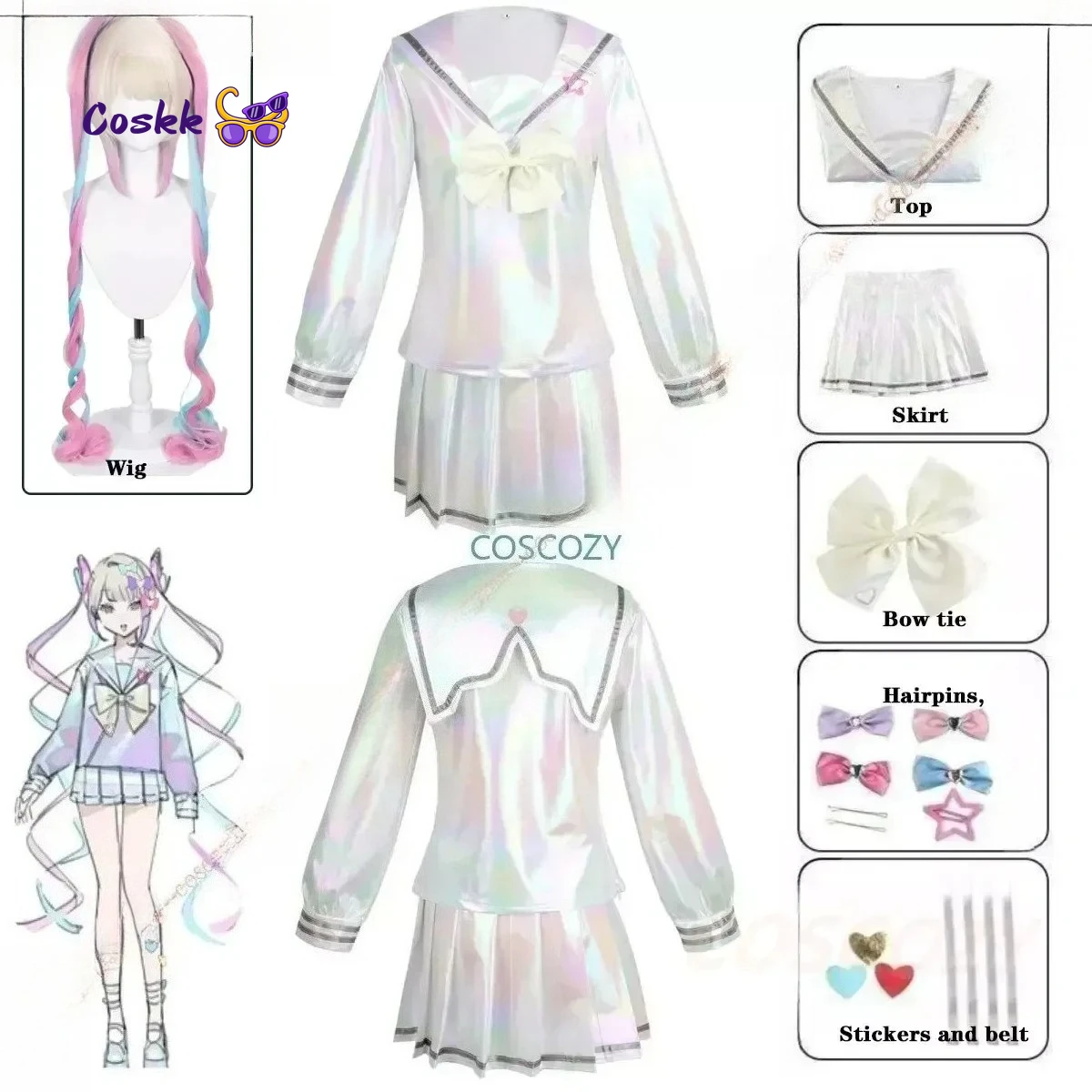 Game NEEDY Girl OVERDOSE KAngel Cosplay Costume Lolita Beautiful Laser JK Sailor Suit School Uniform Comic Con Outfit
Game NEEDY Girl OVERDOSE KAngel Cosplay Costume Lolita Beautiful Laser JK Sailor Suit School Uniform Comic Con Outfit