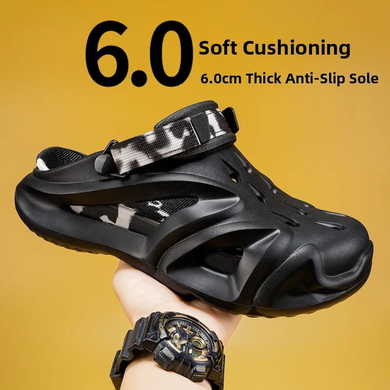 Men's Summer Outdoor Sandals Anti-slip Thick Bottom Head Cover Slippers Casual Beach Shoes Driving Two-use Breathable EVA
Men's Summer Outdoor Sandals Anti-slip Thick Bottom Head Cover Slippers Casual Beach Shoes Driving Two-use Breathable EVA