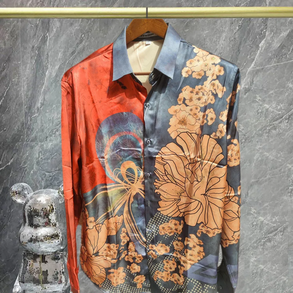2025 Vintage Black Gold Flower Shirt Men Clothes Slim Dress Shirts Color Contrast Long Sleeve Shirt Tops Men Holiday Hawaiian
2025 Vintage Black Gold Flower Shirt Men Clothes Slim Dress Shirts Color Contrast Long Sleeve Shirt Tops Men Holiday Hawaiian