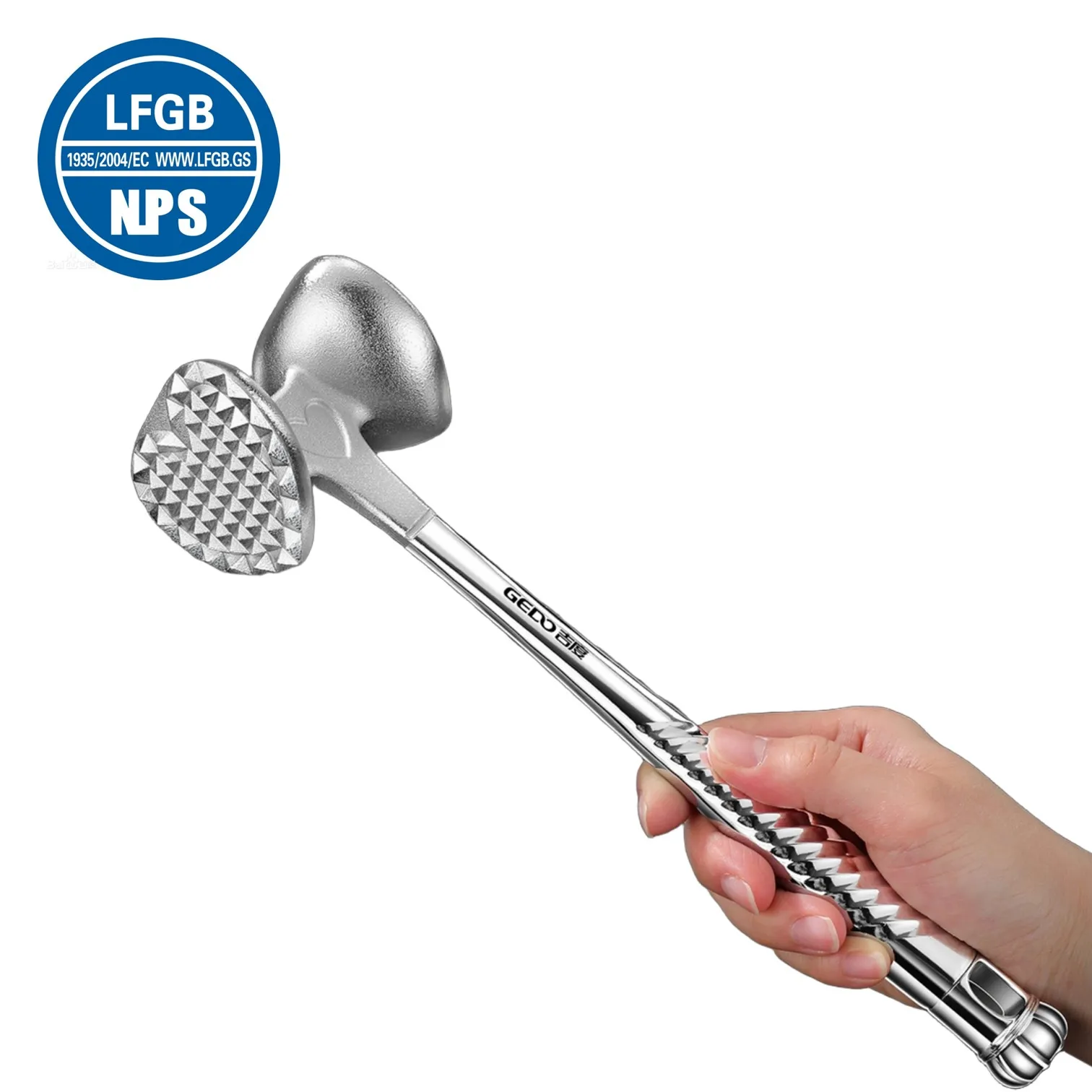 LFGB Certification Alloy Steak Tenderizer 30° Tilt Design Strike Surface Meat Mallet Ergonomic Handle Kitchen Cooking Tool
LFGB Certification Alloy Steak Tenderizer 30° Tilt Design Strike Surface Meat Mallet Ergonomic Handle Kitchen Cooking Tool