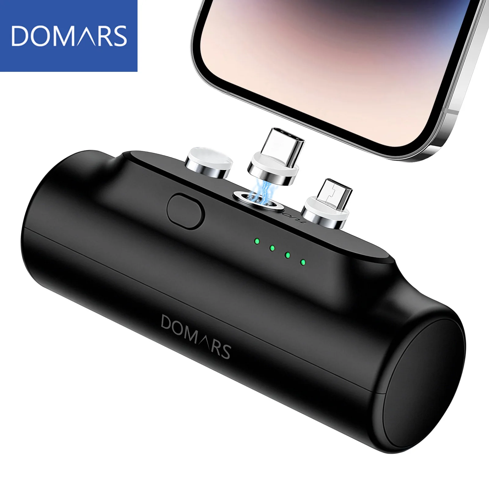 Domars Mini Pocket Power Bank 3000mAh with 3 Magnetic Charging Heads Portable Mobile Battery Compatible with Iphone Xiaomi
Domars Mini Pocket Power Bank 3000mAh with 3 Magnetic Charging Heads Portable Mobile Battery Compatible with Iphone Xiaomi