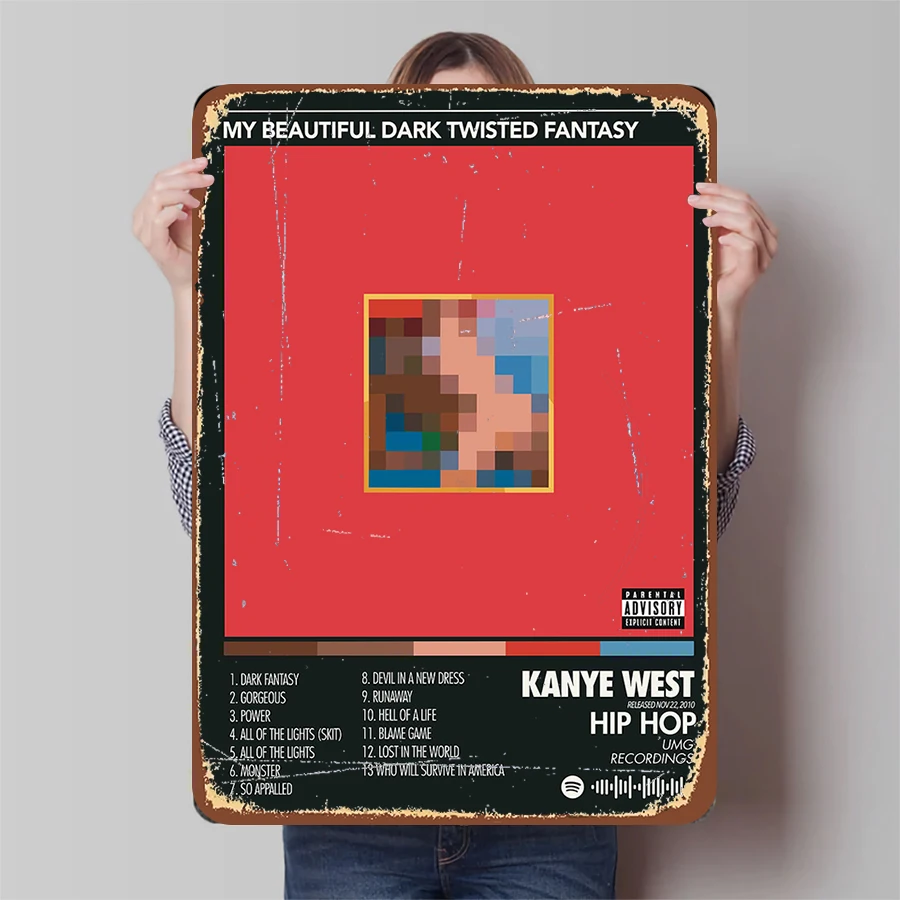 Kanye West My Beautiful Dark Twisted Fantasy Album Cover Metal Poster Art Wall Decor 
Kanye West My Beautiful Dark Twisted Fantasy Album Cover Metal Poster Art Wall Decor