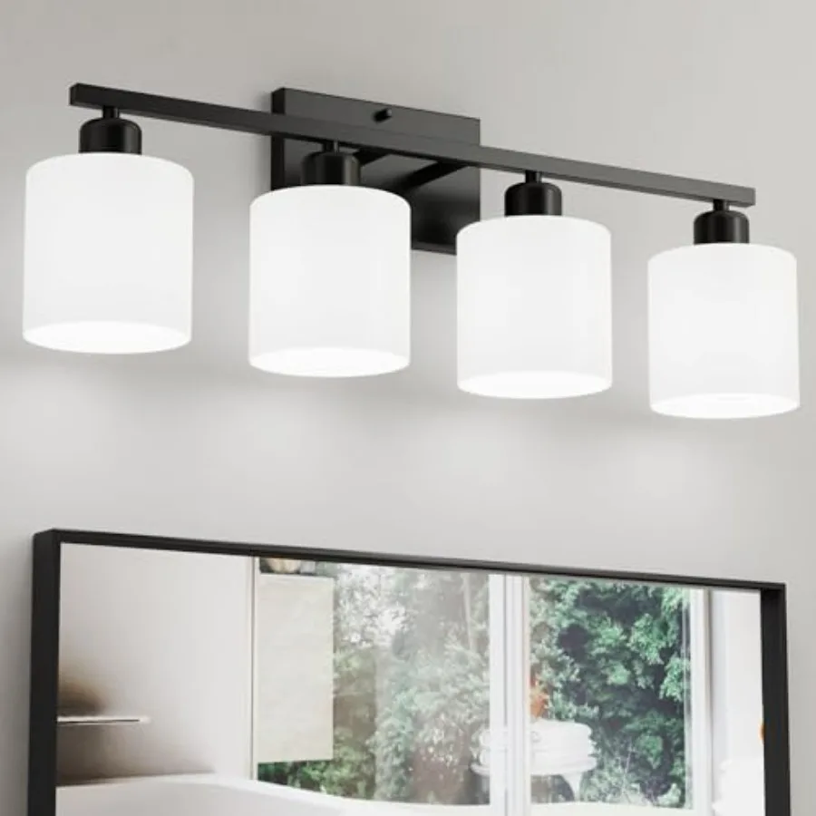 Black Vanity Lights for Bathroom, Anti-rust 4-Light Bathroom Light Fixtures Over Mirror, Modern 24Inch Wall Sconces, Eye-caring
Black Vanity Lights for Bathroom, Anti-rust 4-Light Bathroom Light Fixtures Over Mirror, Modern 24Inch Wall Sconces, Eye-caring