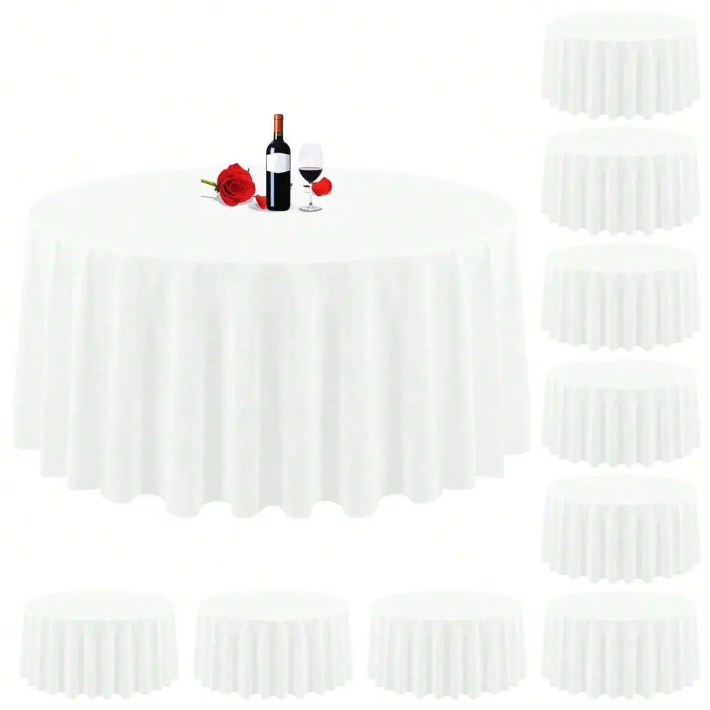 Pack Round Tablecloth Round Tablecloth 90 Inch Round Table Cloth Washable Polyester Fabric Bulk Linen Tablecloths Round Table C